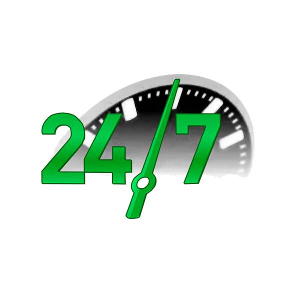 a depiction of a 24/7 clock